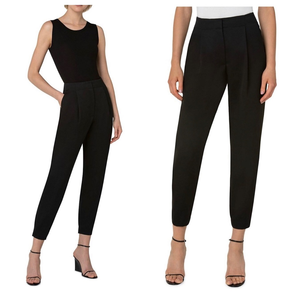 Akris Punto Mimi Wool Gabardine‎ Ankle Pants In Black Size 12